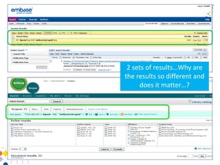 2 sets of results…Why are
the results so different and
     does it matter…?
 