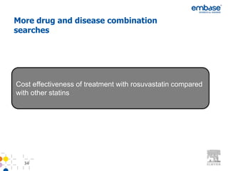 More drug and disease combination
searches




Cost effectiveness of treatment with rosuvastatin compared
with other statins




  34
 