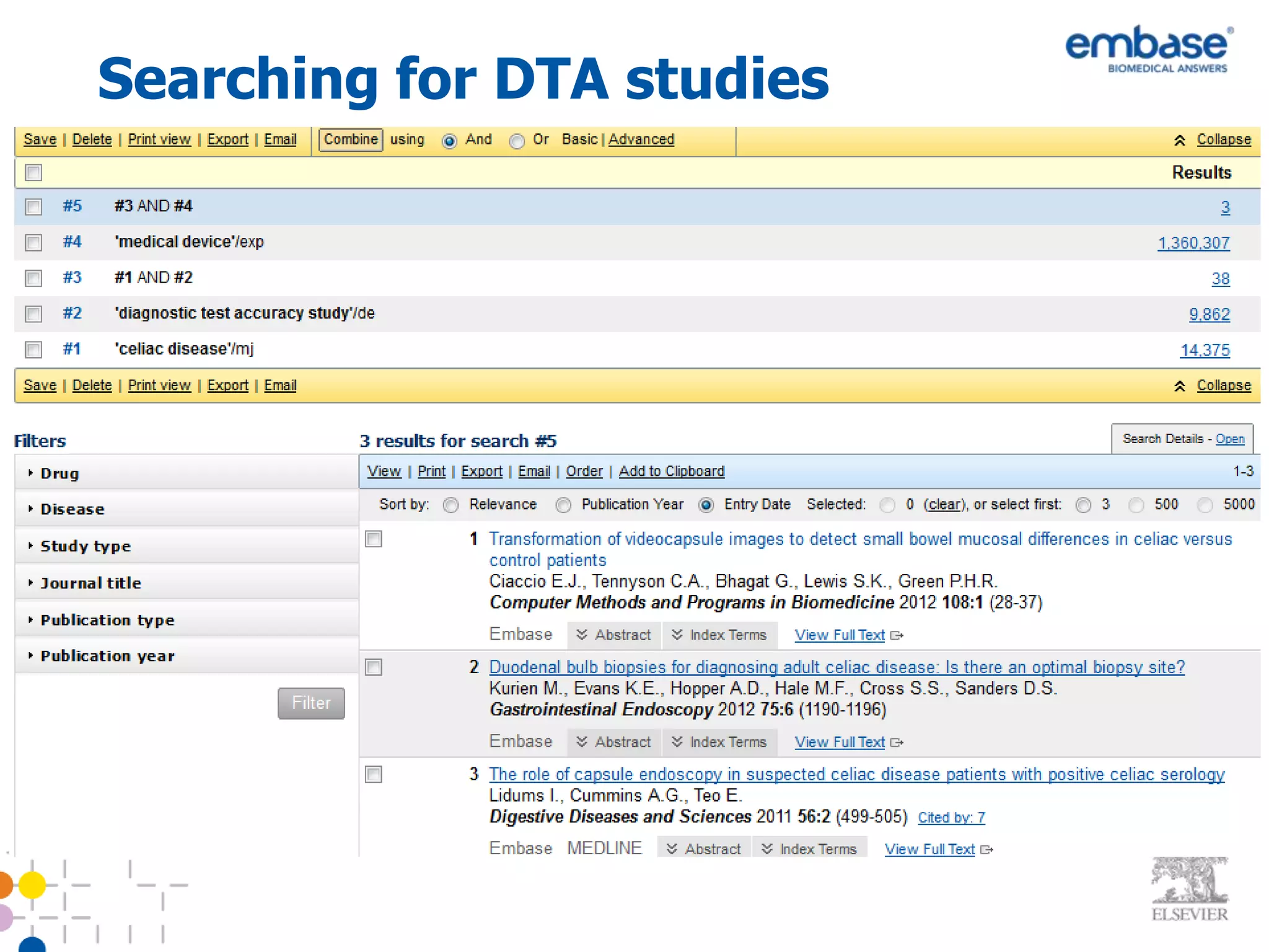 Searching for DTA studies
 
