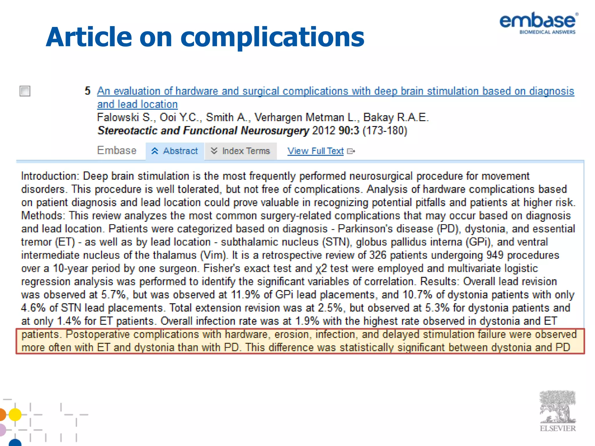 Article on complications
 