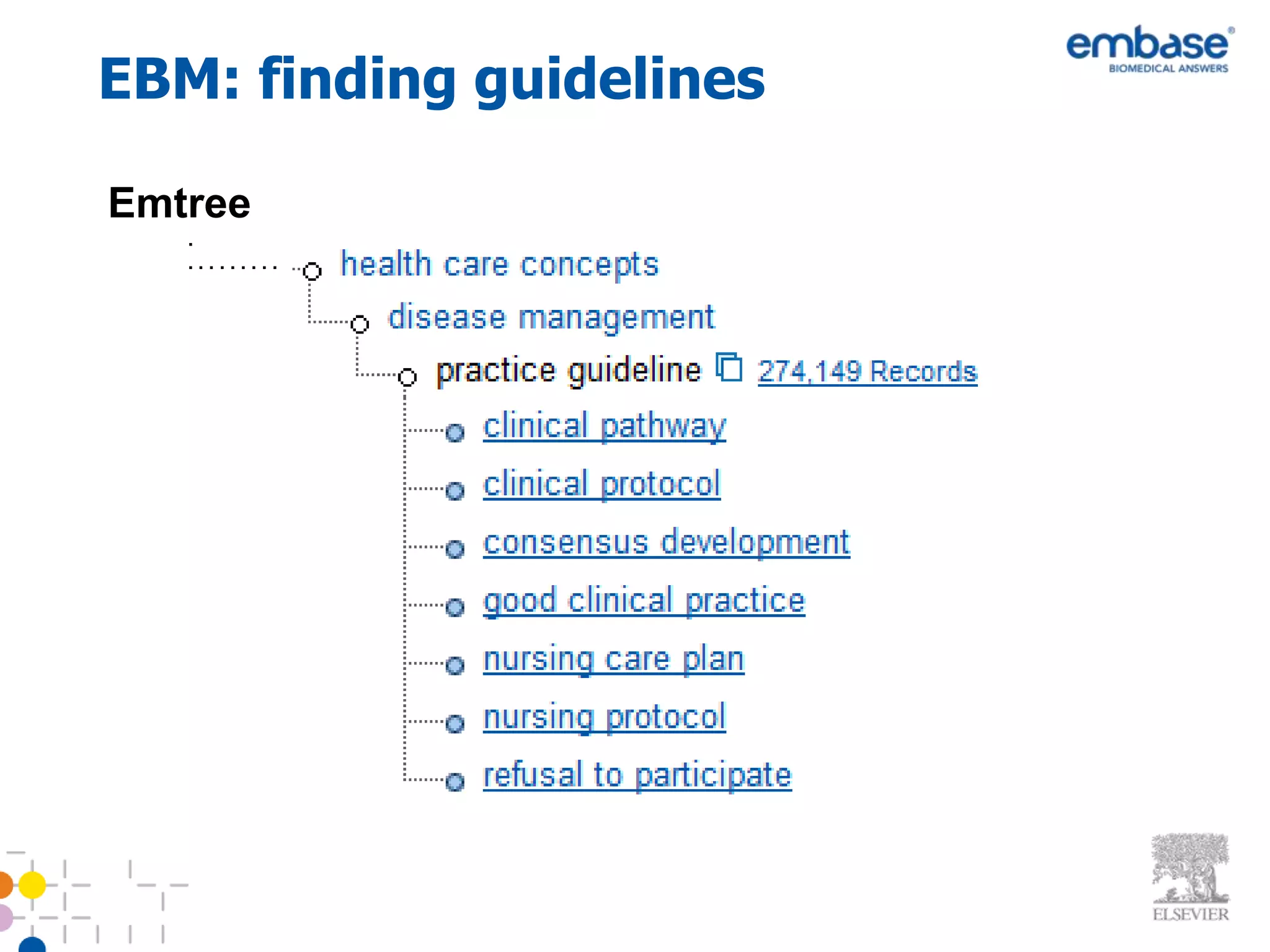 EBM: finding guidelines

Emtree
   .
   .........
 
