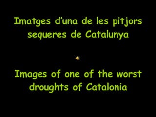 Imatges d’una de les pitjors sequeres de Catalunya Images of one of the worst droughts of Catalonia 