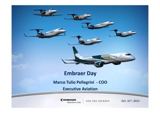 Embraer Day
Marco Tulio Pellegrini - COO
Executive Aviation
Oct. 31st, 2013
This information is the property of Embraer and cannot be used or reproduced without written consent.

 