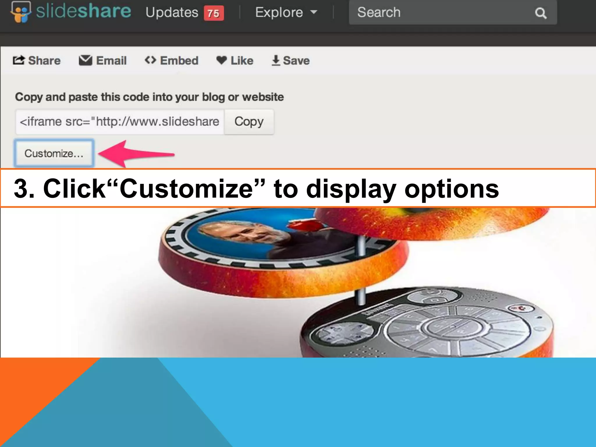 3. Click“Customize” to display options