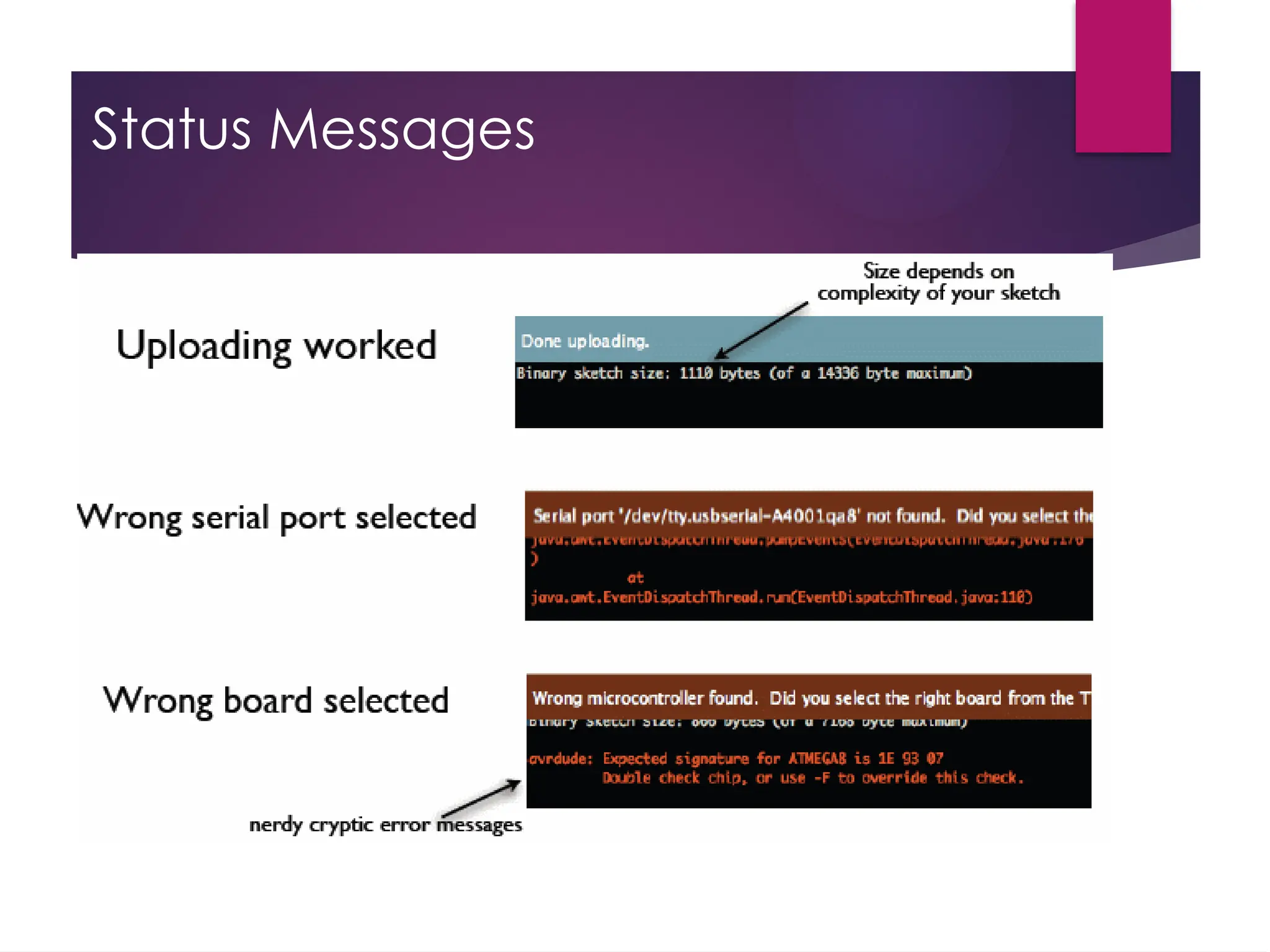 Status Messages
 