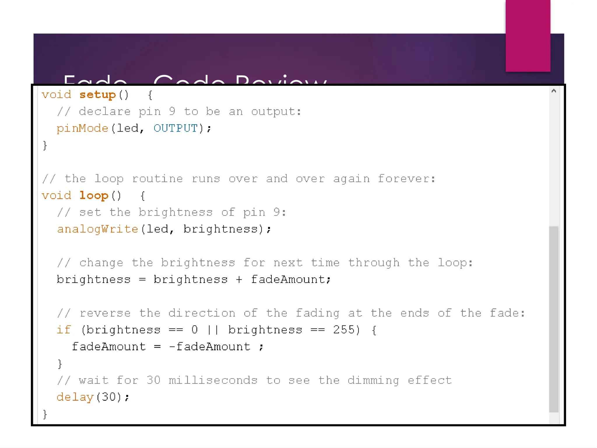 Fade - Code Review
 