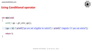www.fastbitlab.com
Using Conditional operator
BHARATI SOFTWARE , CC BY-SA 4.0 , 2021
 