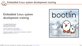 Bootlin Driver Comprehensive Embedded Linux System Development Training by Bootlin | PDF