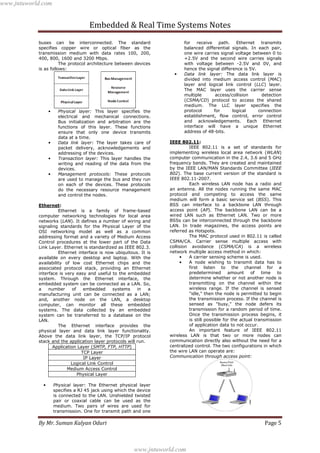 Embedded real time-systems communication | PDF