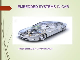 EMBEDDED SYSTEMS IN CAR
PRESENTED BY- G.V.PRIYANKA
 