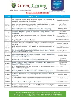 Embedded b tech projects nellore | PDF