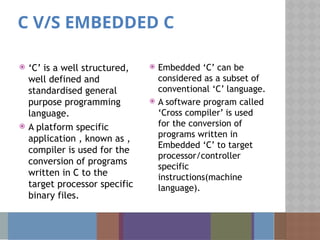 Comprehensive Guide to Embedded C Programming for Embedded Systems | PPTX