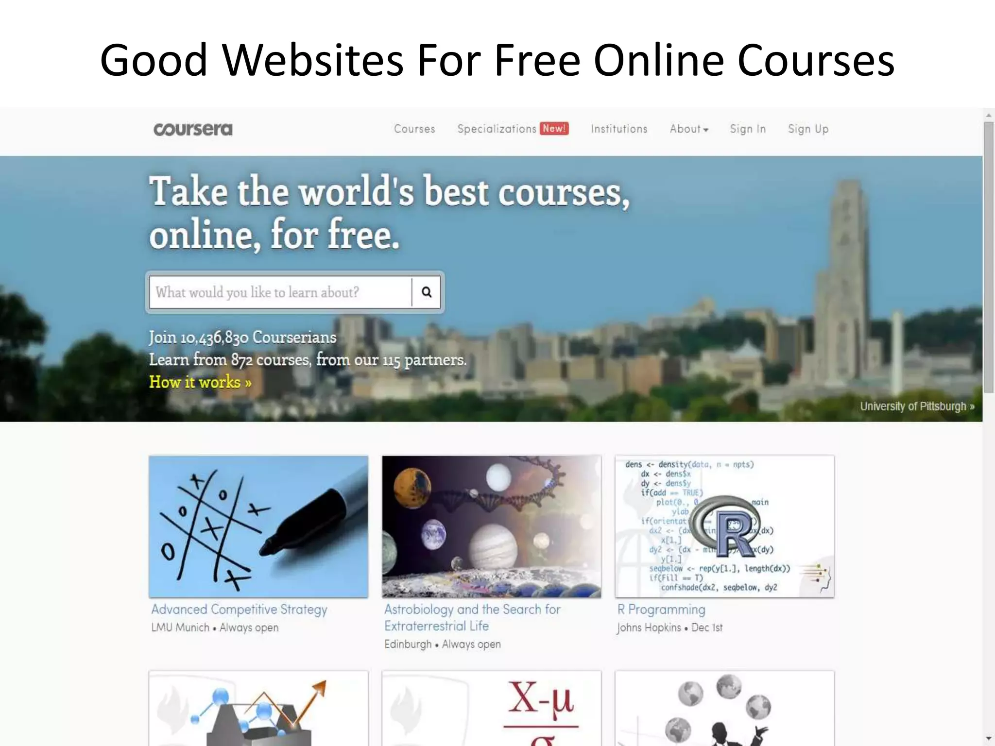 Good Websites For Free Online Courses 