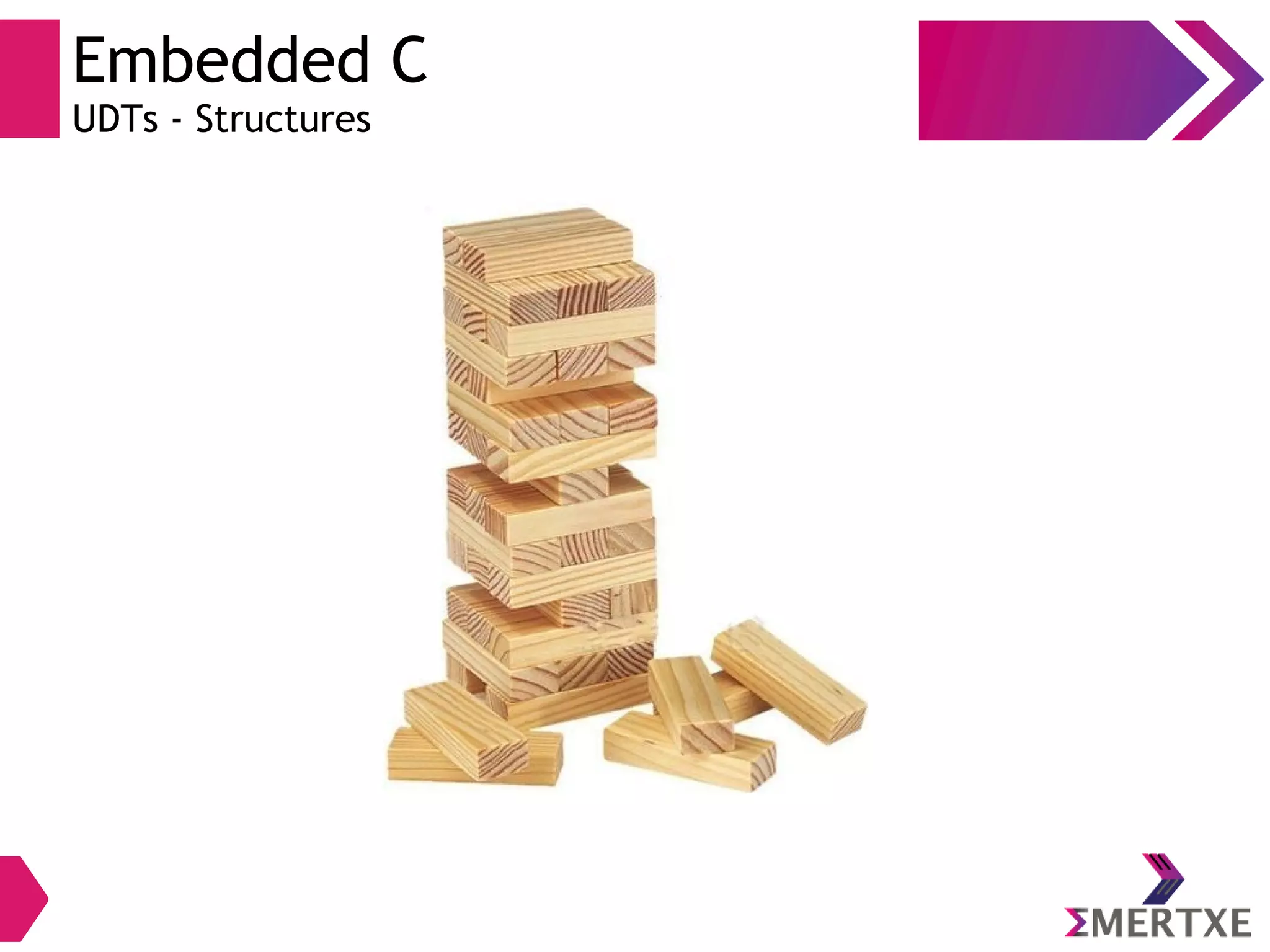 Embedded C
UDTs - Structures
 