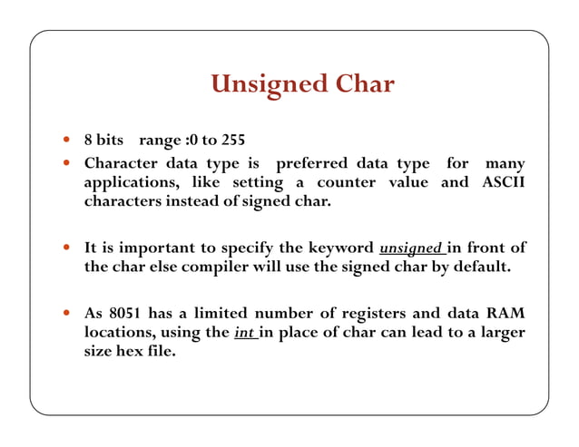 Embedded C programming based on 8051 microcontroller