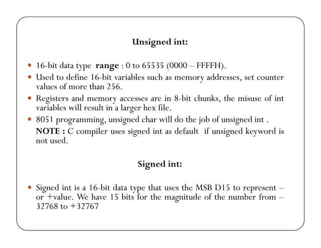 Embedded C programming based on 8051 microcontroller