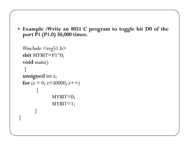 Embedded C programming based on 8051 microcontroller