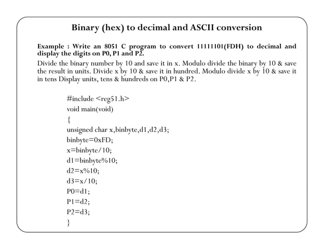 Embedded C programming based on 8051 microcontroller