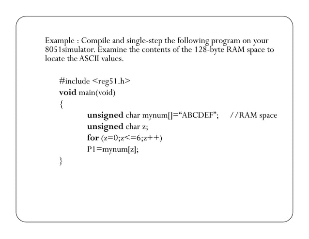 Embedded C programming based on 8051 microcontroller