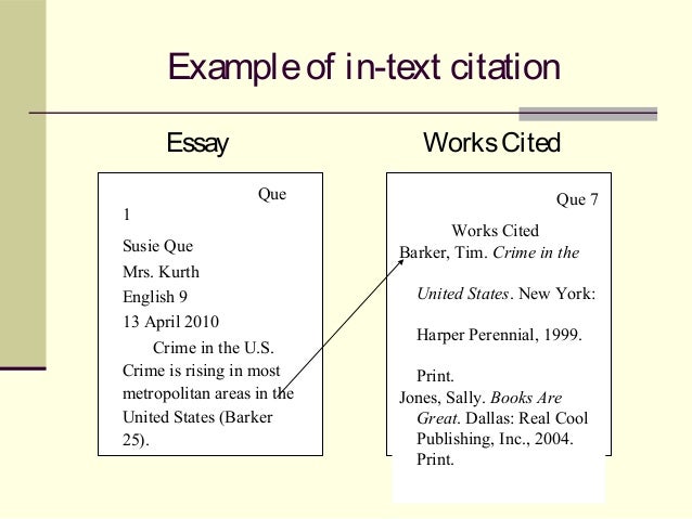 how to put in text citation in essay