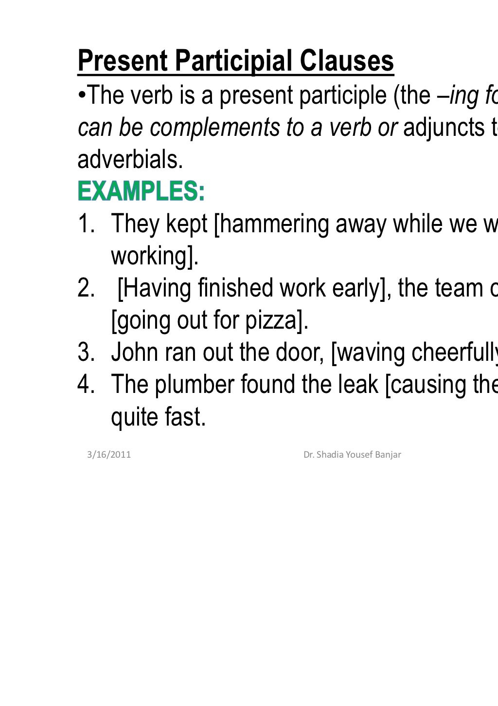 Embedded clauses, presentation 6