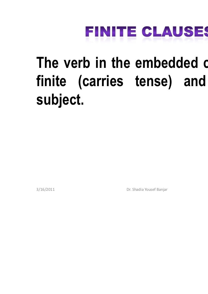 Embedded clauses, presentation 6