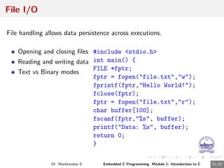 Embedded Software File Handing Embedded C Programming Module1 Presentation.pdf