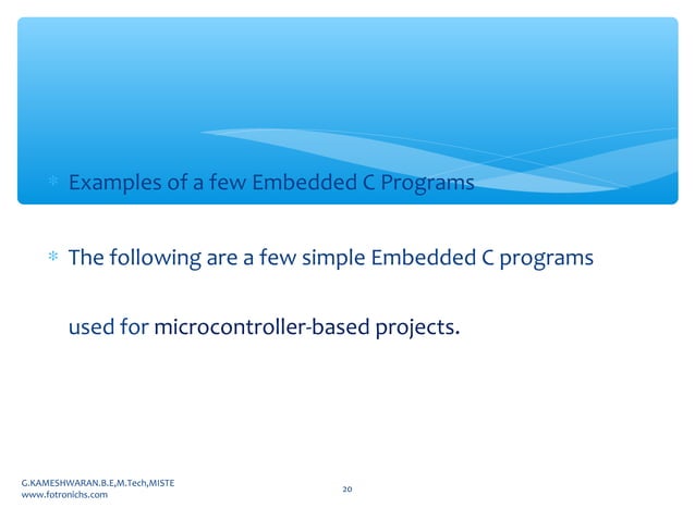 Embedded c program and programming structure for beginners | PPT