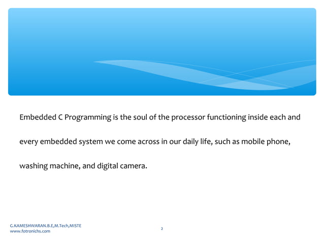 Embedded c program and programming structure for beginners | PPT