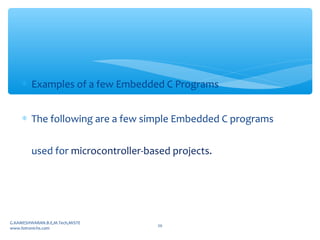 Embedded c program and programming structure for beginners | PPT