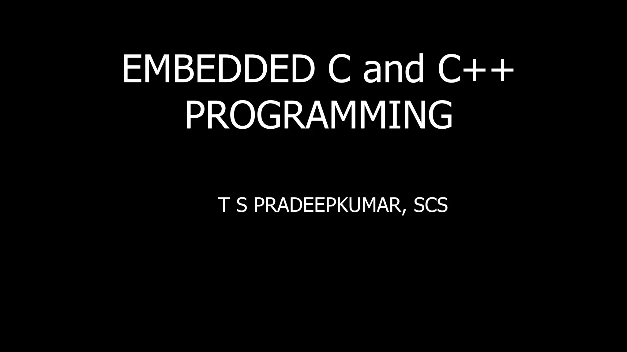 Embedded c programming22 for fdp | PPT