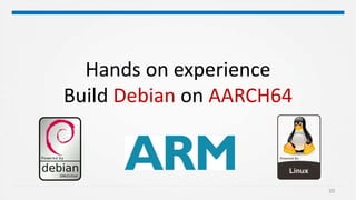 Hands on experience
Build Debian on AARCH64
20
 