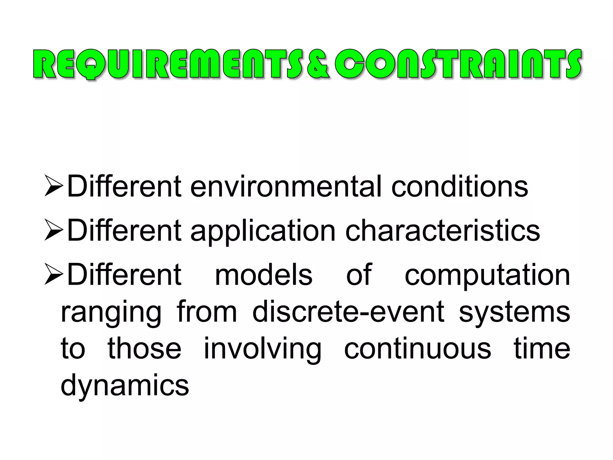 Relaxed to very strict requirements and combinations of different quality requirements