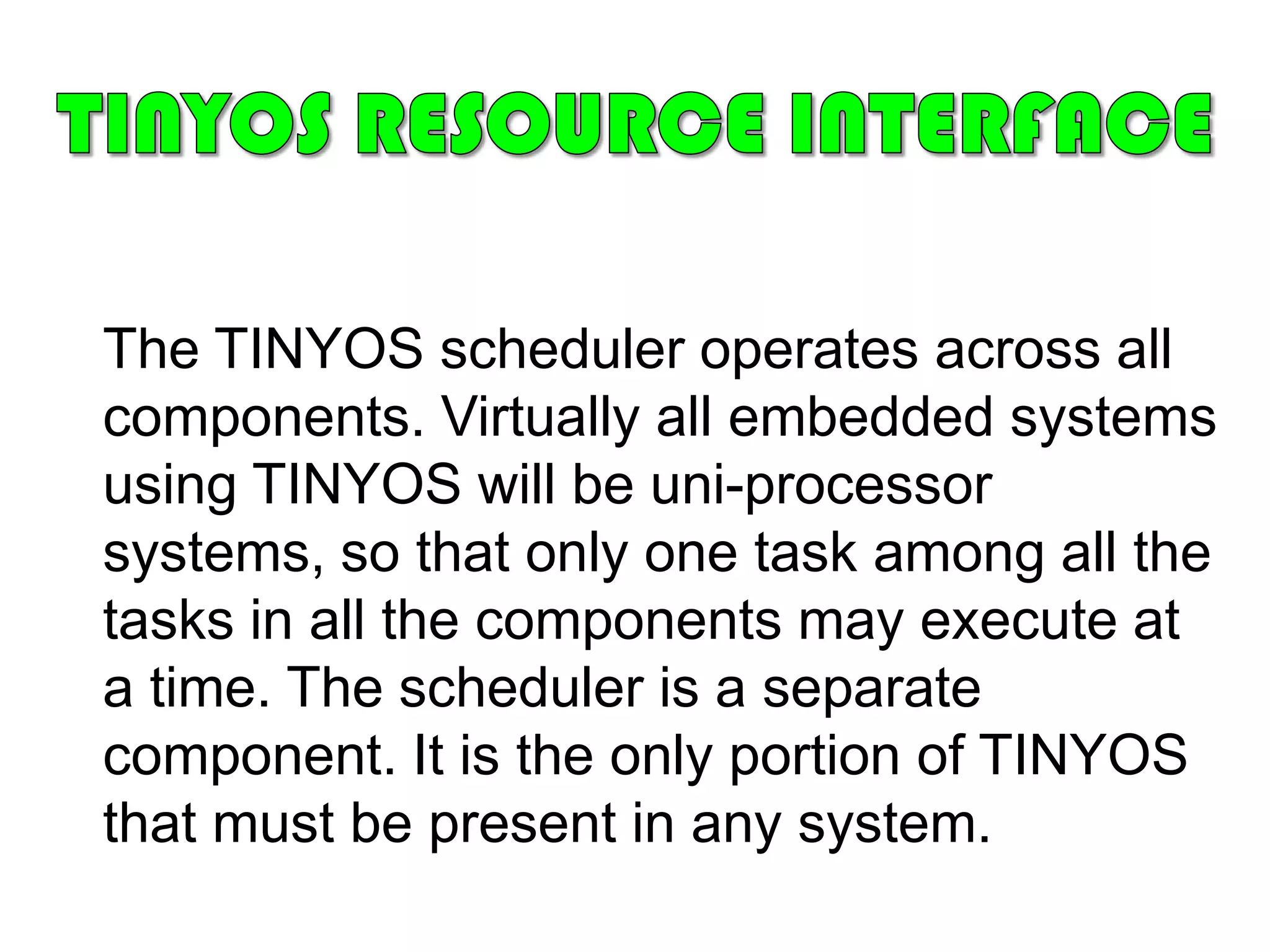 MAILBOXES	It is also called message boxes, are an eCos synchronization mechanism that provides a means for two threads to exchange information.	The eCos mailbox mechanism can be configured for blocking or nonblocking on both the send and receive side.