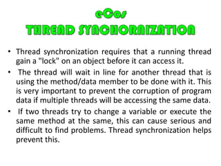 Deterministic behavior: Throughout all aspect of execution, the kernels performance must be predictable and bounded to meet real-time application requirements.eCos KERNELThe eCos kernel provides the core functionality needed for developing multithreaded applications:The ability to create new threads in the system