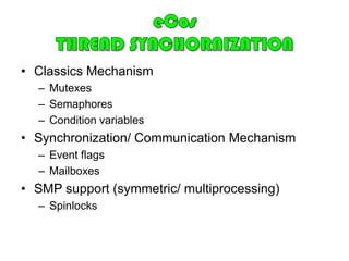 Control over the various threads in the system