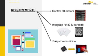 REQUIREMENTS Control 60 motors
Integrate RFID & barcode
Easy communicate