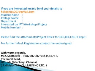 Final year projects for ECE students | PPTX