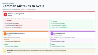 Embedded questions and statements, how to use the English language | PPTX