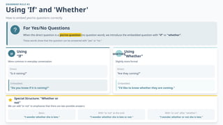Embedded questions and statements, how to use the English language | PPTX