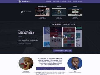 Embedded Social Sharing, THANK YOU PAGE, Webinars Launch Funnel | LeadPages Template