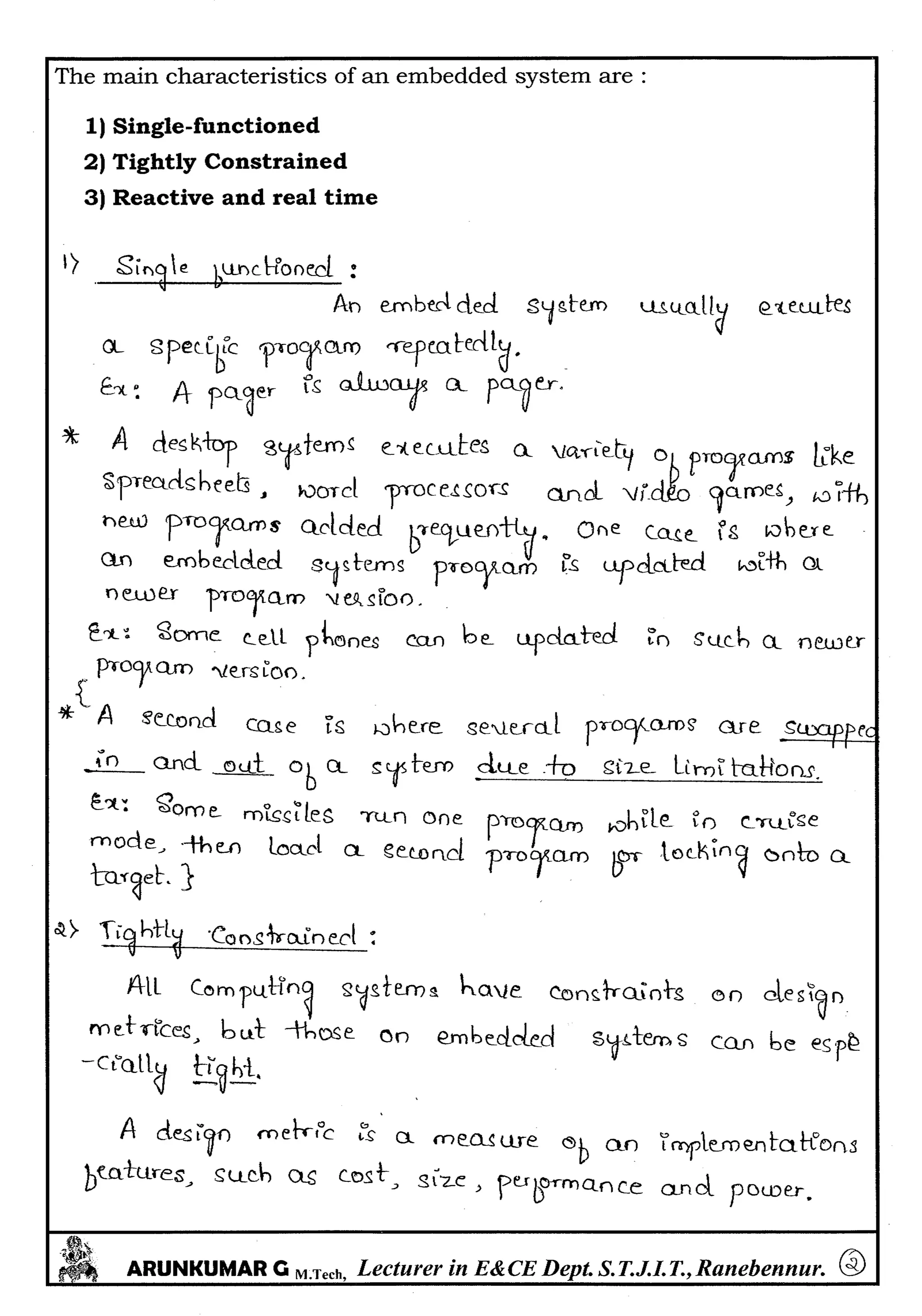 Embedded System Design Notes written by Arun Kumar G, Associate ...