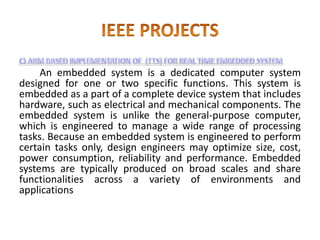 Embedded system projects for final year Bangalore | PPTX