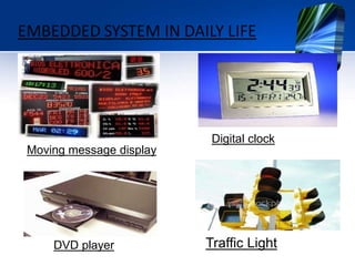 Characteristics of Embedded
Systems - Dependability
• Reliability: R(t) = probability of system working
correctly provided that it was working at t=0
• Maintainability: M(d) = probability of system
working correctly d time units after error occurred.
• Availability: probability of system working at time t
• Safety: no harm to be caused
• Security: confidential and authentic communication
 