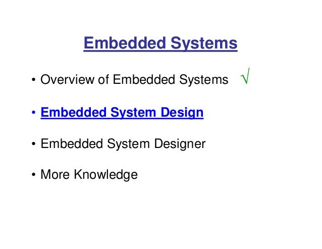 Embedded Systems - A Brief Introduction