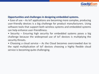 Embedded Systems and IoT Solutions – An Overview | PPTX