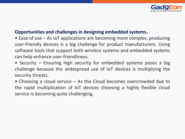 Embedded Systems and IoT Solutions – An Overview | PPT