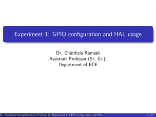 Embedded Basic Experiment Embedded_Systems_Lab Experiment2 Generating a clock | PDF