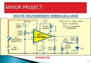 SOUND TRANSMISSION THROUGH LASER
33
TRANSMITTER:
 