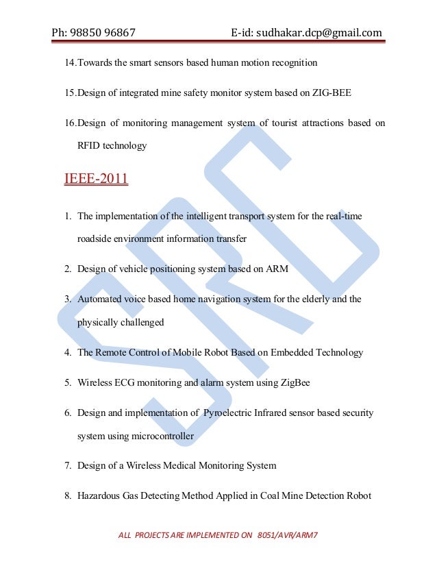 Embedded Systems Projects Embedded systems projects